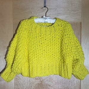 Loopy Mango made in USA Bright Yellow Merino Wool Sweater